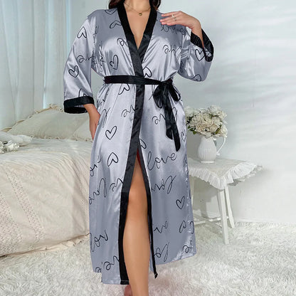 Sexy Bathrobe Gown & Satin Home Dress