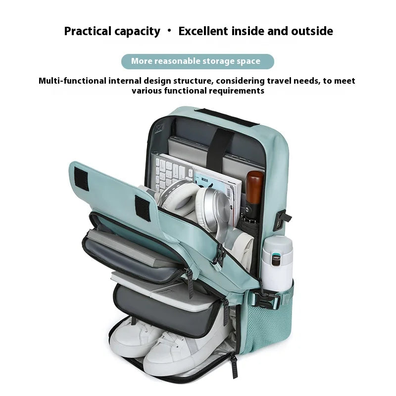 Large Travel Backpack Boardable Backpack USB Charging
