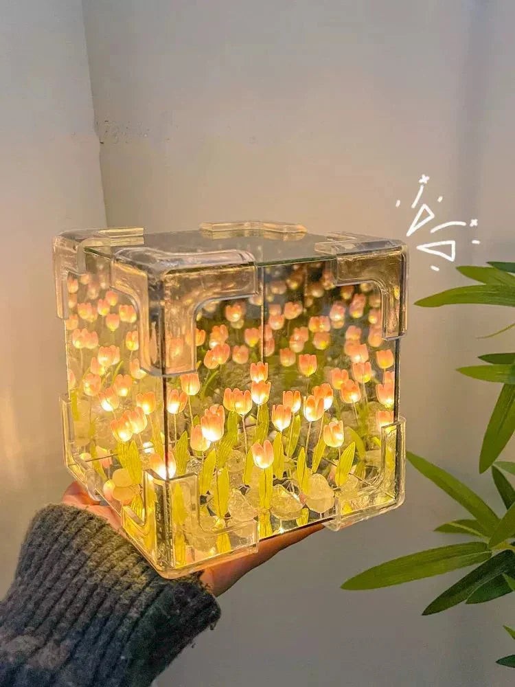 DIY Tulip Flower Cube Night Light
