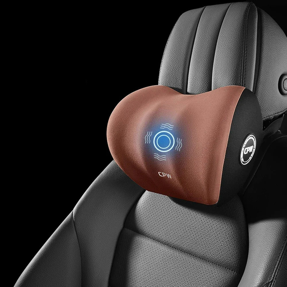 Relax on the go with our Car Massage Neck Pillow & Lumbar Support—vibrating comfort for your car or office to ease neck, back, and waist tension!