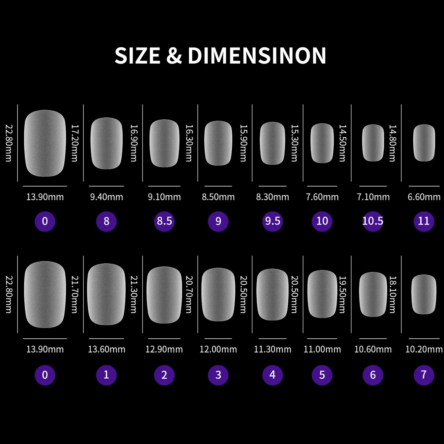 Frosted Press On Acrylic Nails