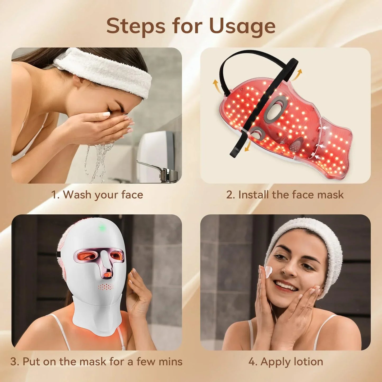 USB Rechargeable LED Face Mask