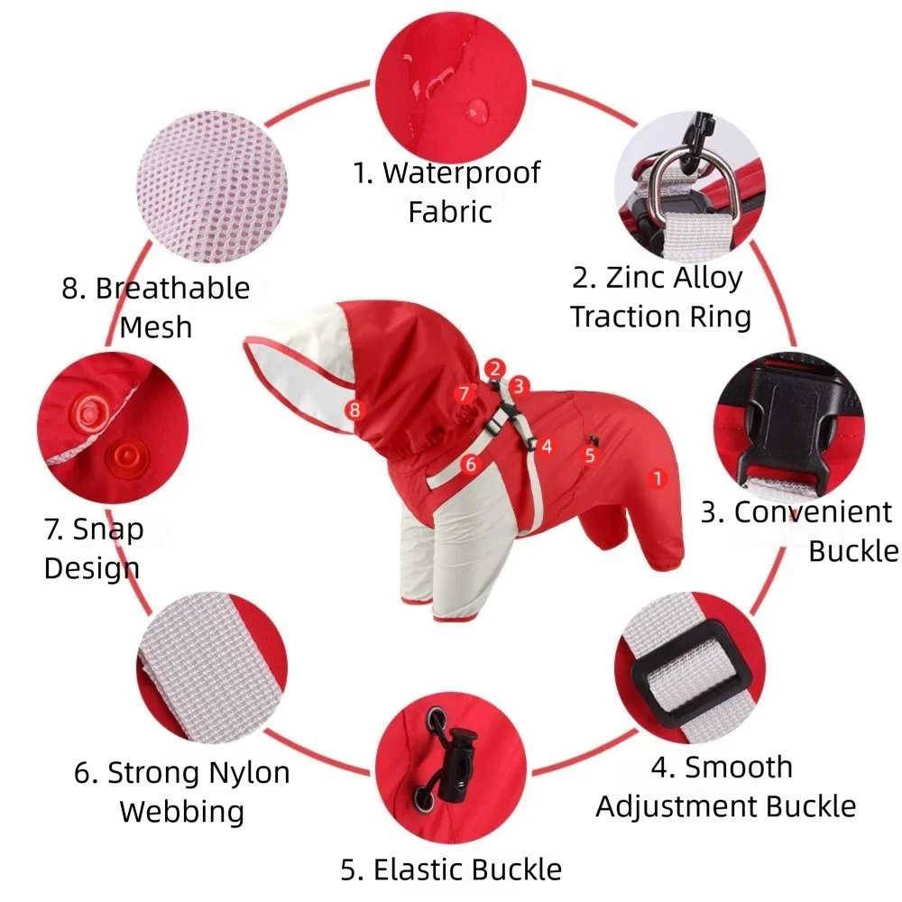 Waterproof Reflective Dog Raincoat