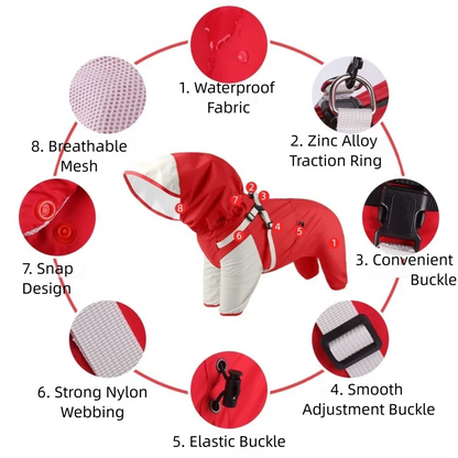 Waterproof Reflective Dog Raincoat