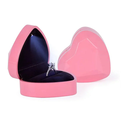 Heart Shaped LED Light Jewelry Box
