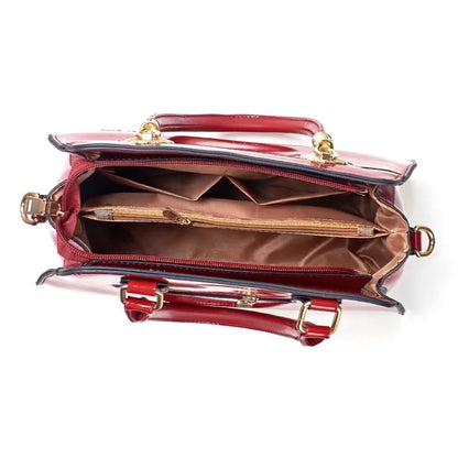 2PC Set Patent Leather Purses Tote Bag