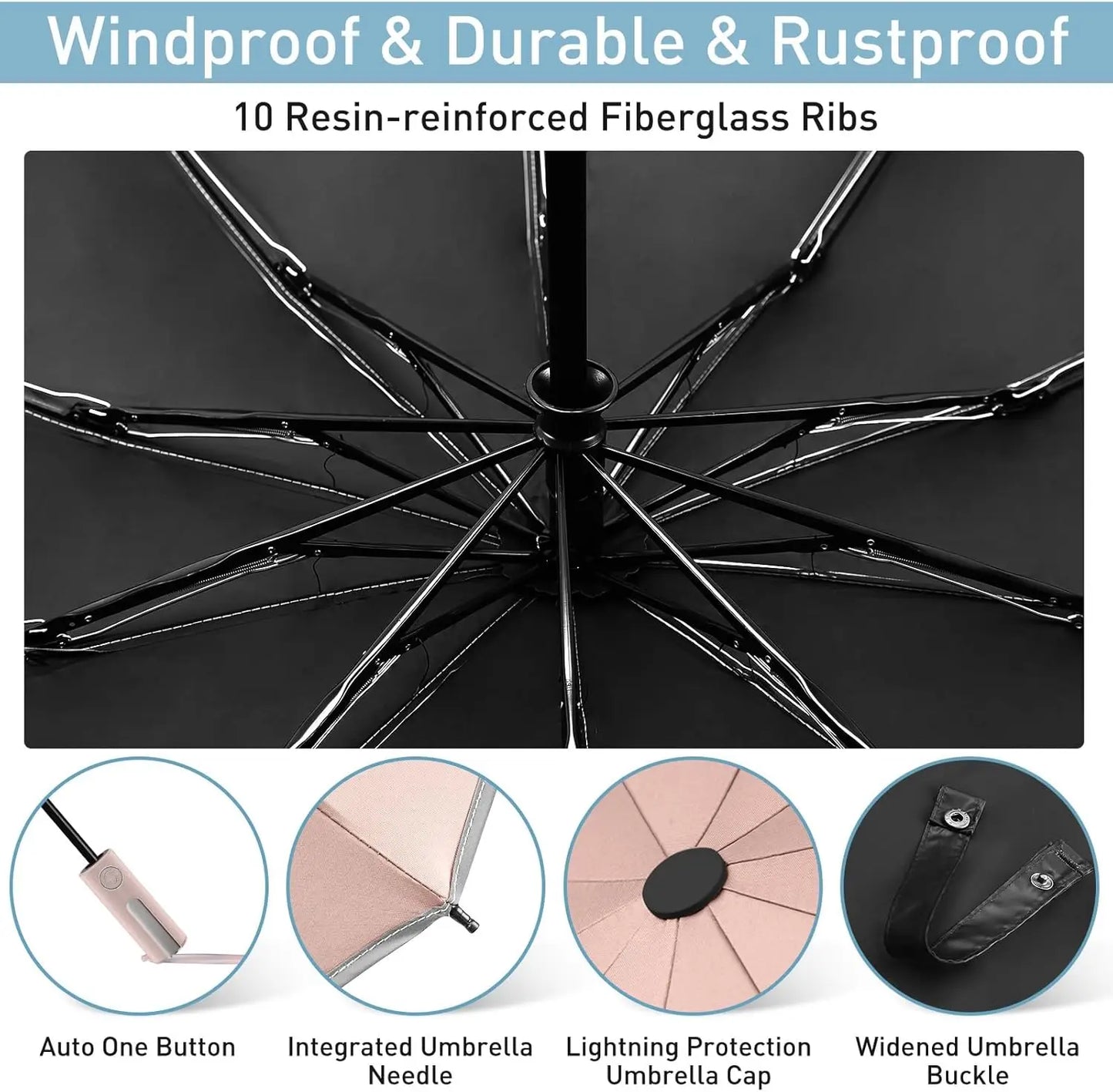 Large Windproof Travel Umbrella