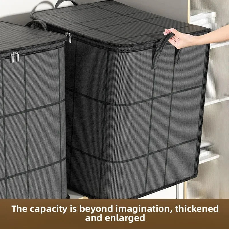 Black Woven Cotton Quilt Storage Bag