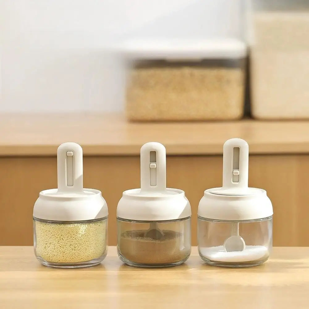 Glass Seasoning Bottle With Telescopic Spoon