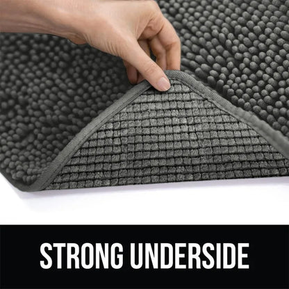 Chenille Bath Mat Water Absorbent Non Slip Rug