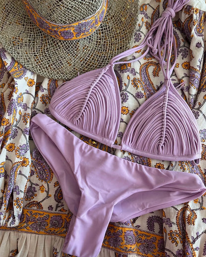 Ruched Triangle Brazilian Bikini in 13 Colors