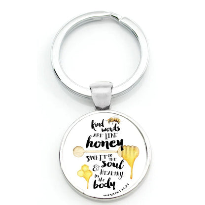 Keychain With Printed Bible Quote