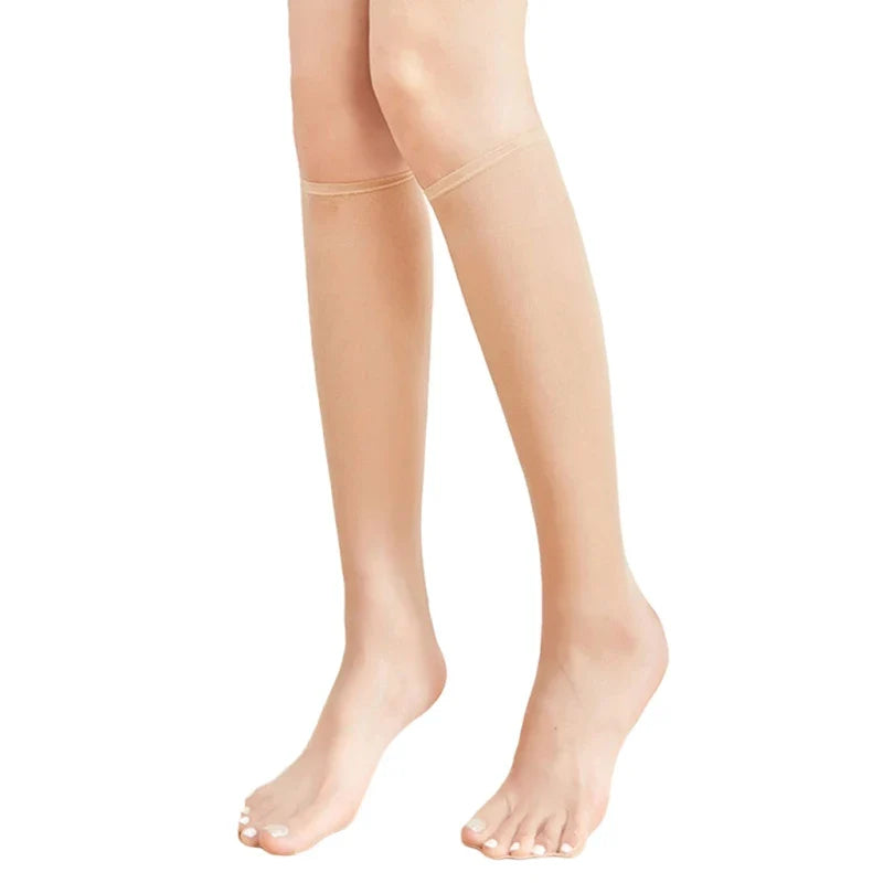 Women Crystal Fiber Silky Knee High Compression stockings
