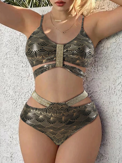 Metallic Stitch Push Up Bikini