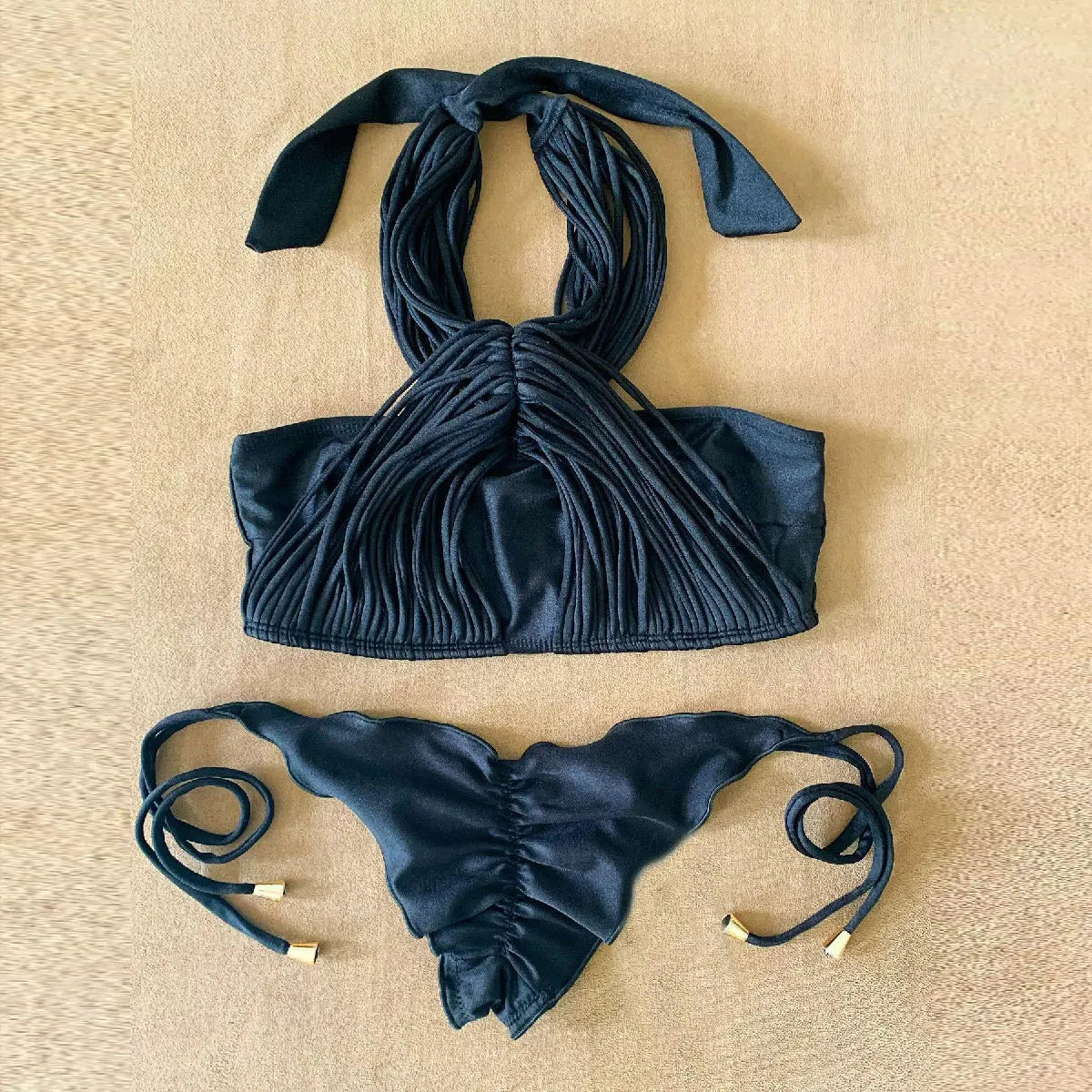 Ruched Triangle Brazilian Bikini in 13 Colors