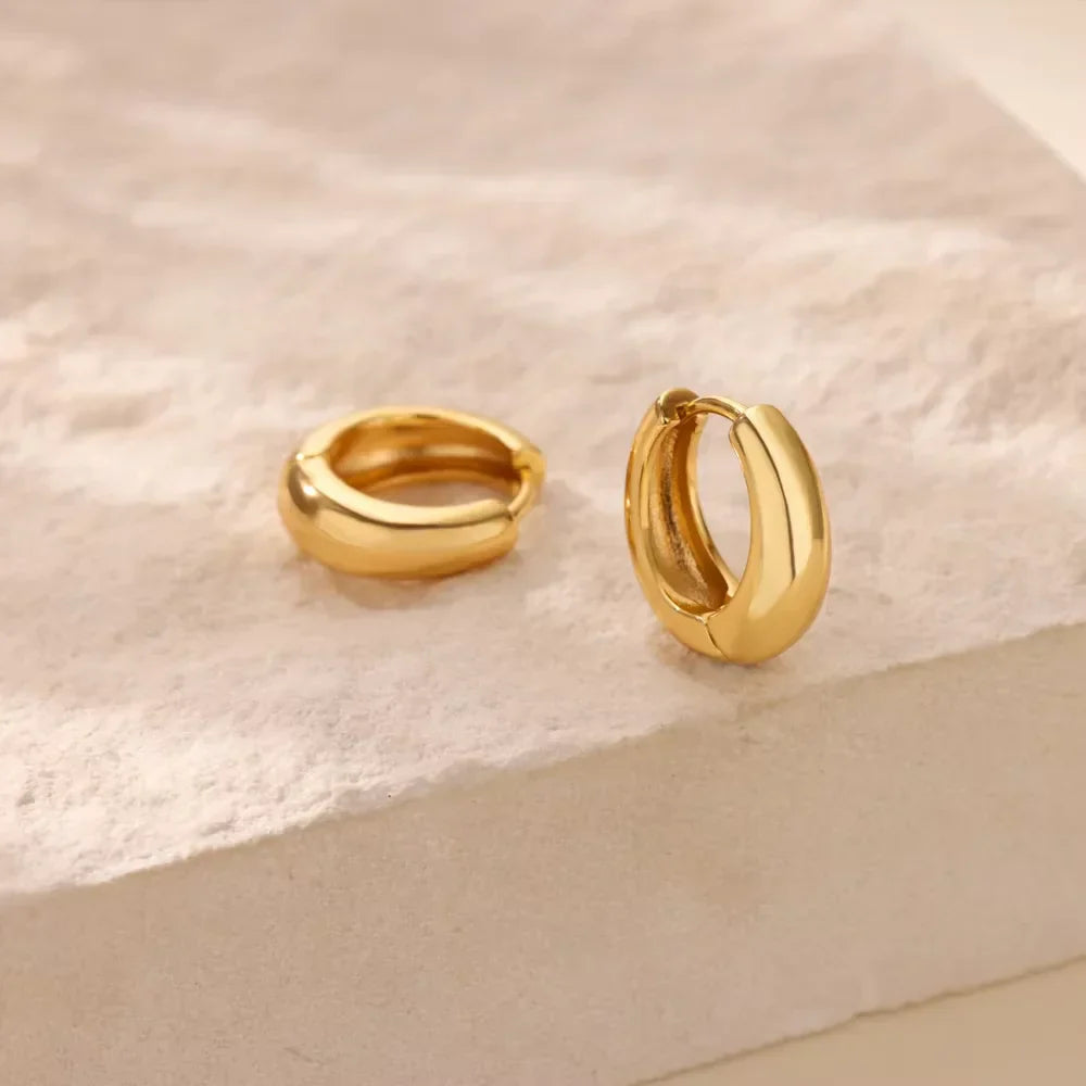 Classic Chunky Stainless Steel Hoop Earring - MONLANE