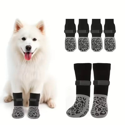 4-piece anti-slip dog paw protector boots