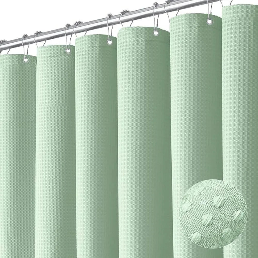 Waterproof Plain Waffle Shower Curtain