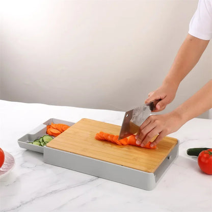 Kitchen Chopping Blocks with Storage Drain Storage Box,