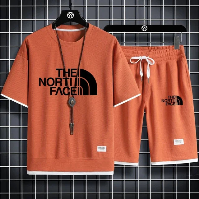 men's short-sleeved T 2-piece sports suit