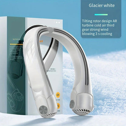 Wearable neck fan in White
