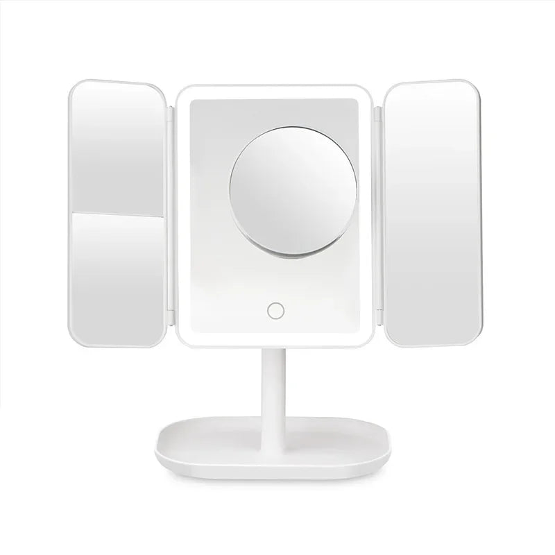 Trifold Makeup Mirror LED Lights