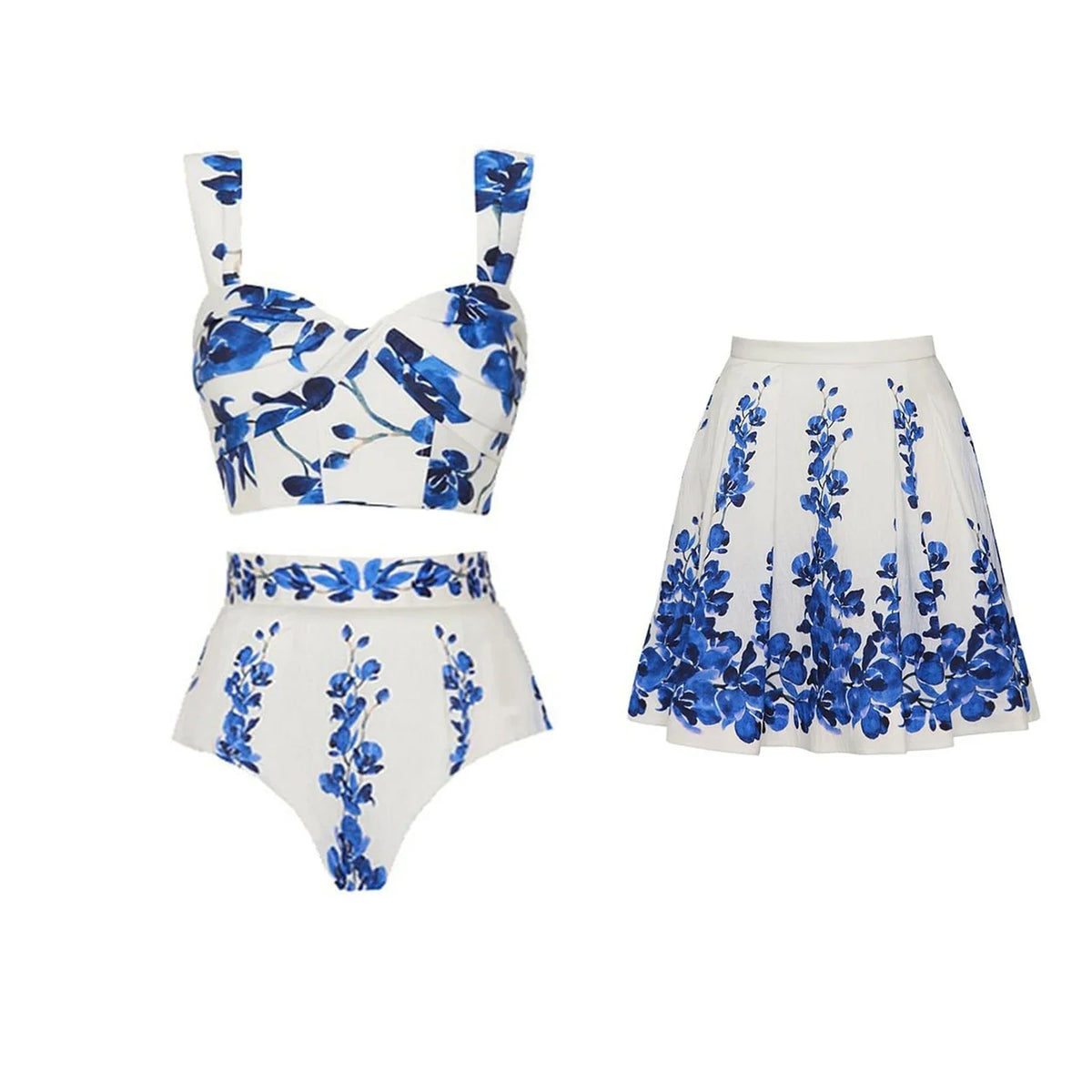 Printed tie-strap swimsuit, view 6