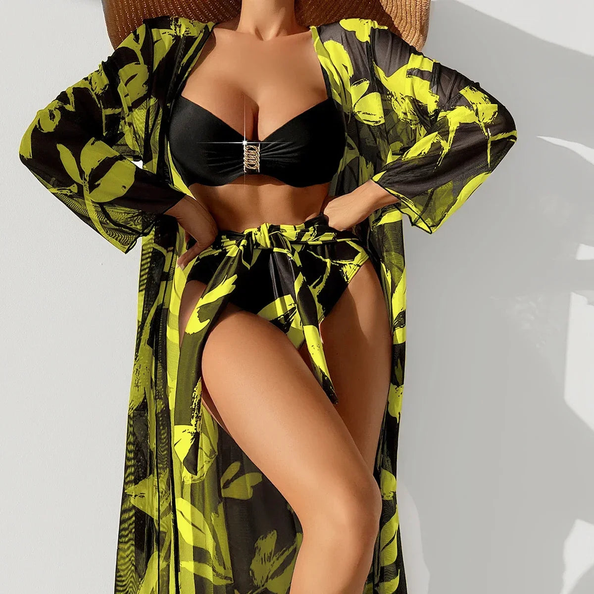 Three Pieces Bikini & Cover Up