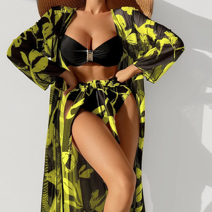 Three Pieces Bikini & Cover Up