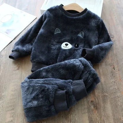 2Pcs Cozy Kids Winter Pajamas