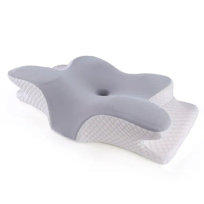 Contoured butterfly pillow in gray