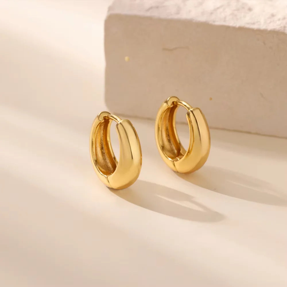 Classic Chunky Stainless Steel Hoop Earring - MONLANE