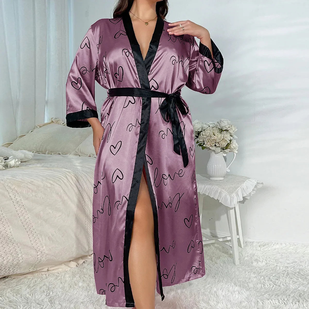 Sexy Bathrobe Gown & Satin Home Dress