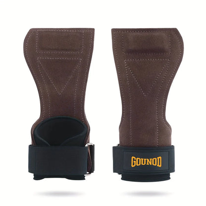 Leather weightlifting wrist straps, view 2