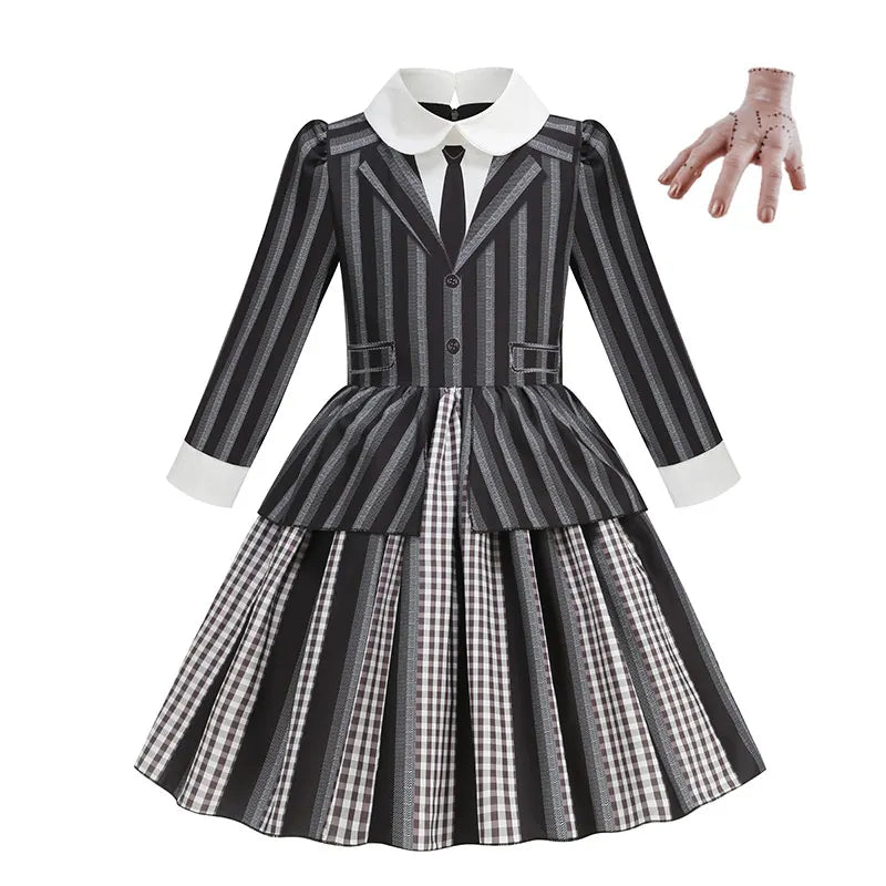 Addams Black Striped Dress Halloween Costume