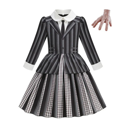 Addams Black Striped Dress Halloween Costume