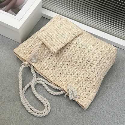 Large Capacity Straw Tote Bag