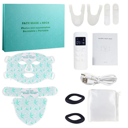 8-Color LED Face and Neck Mask for At-Home Skincare