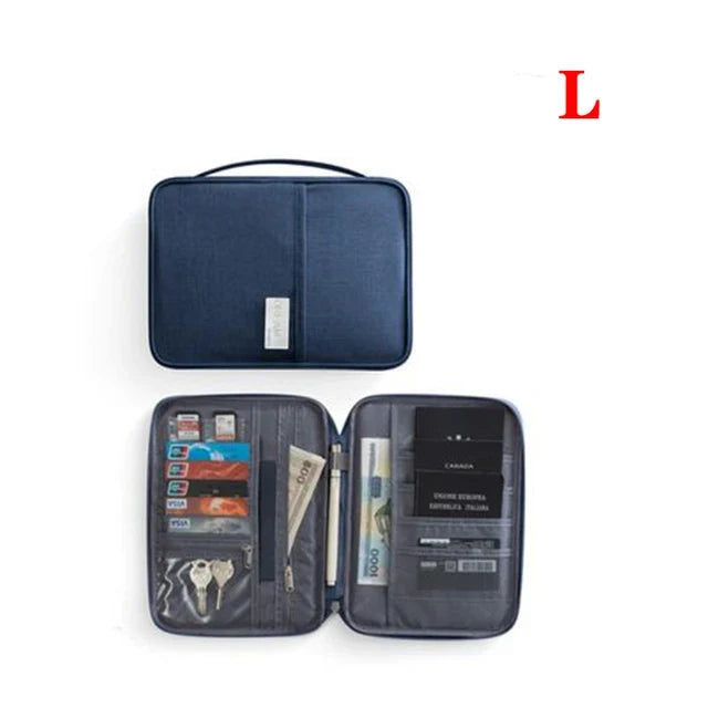 Family passport holder in navy, large
