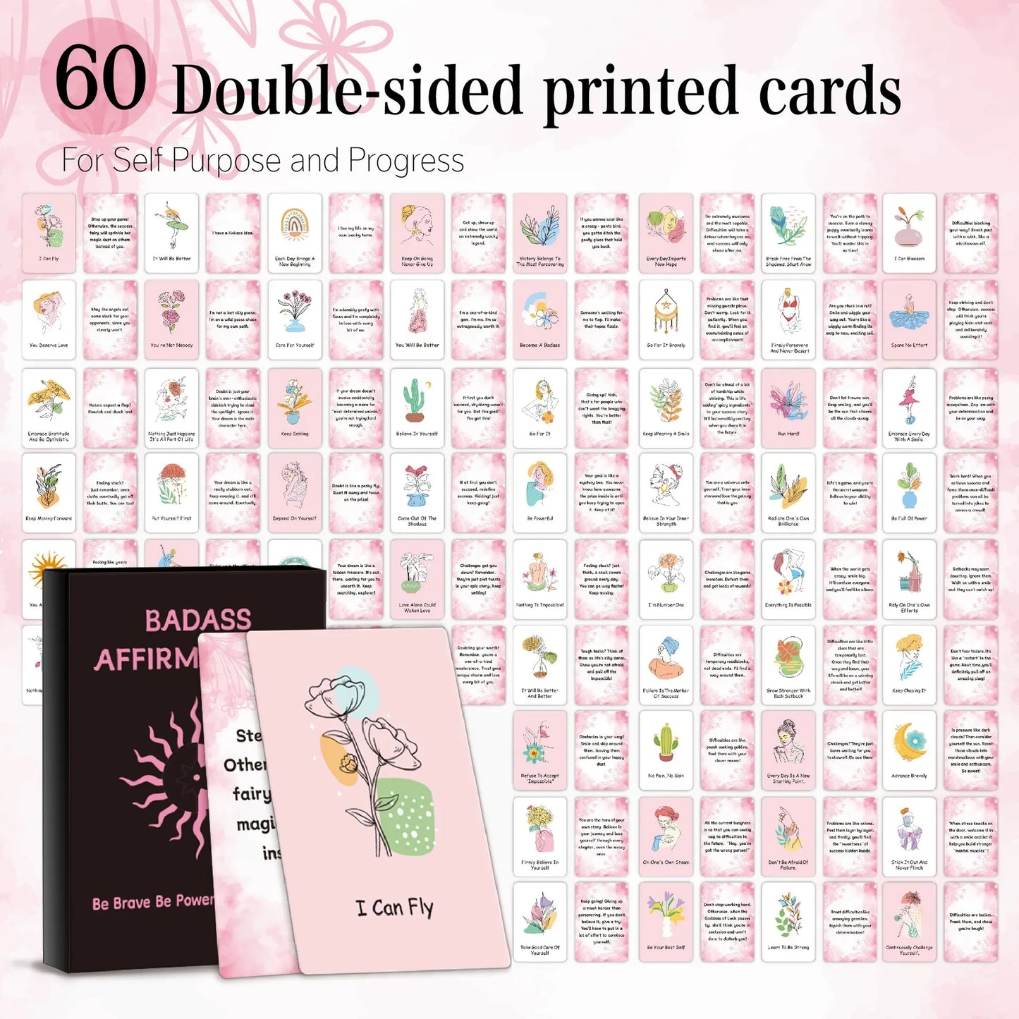 60 Pcs Women Affirmation Cards