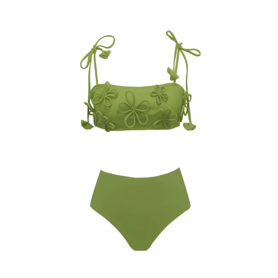 Ruched Triangle Brazilian Bikini in 13 Colors