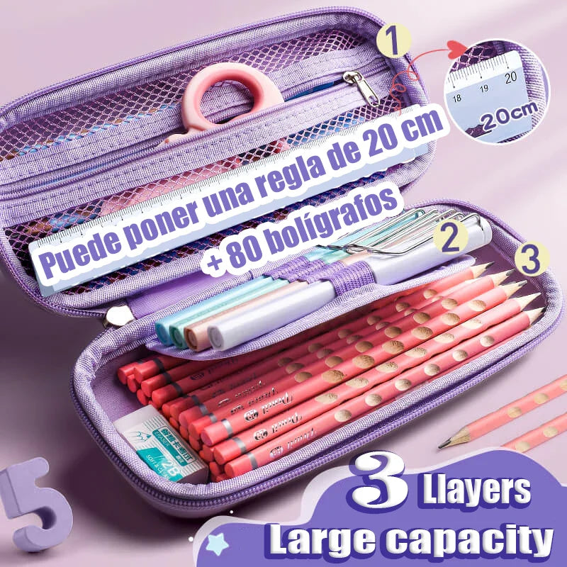 3D Large Capacity Unicorn Pencil Case