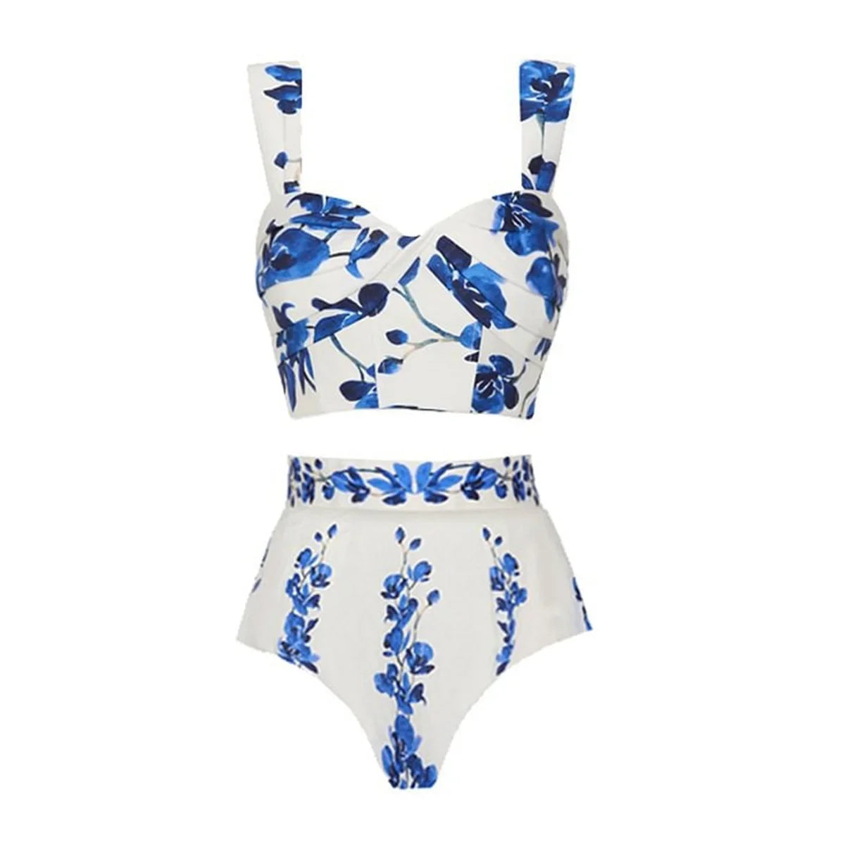 Printed tie-strap swimsuit, view 7