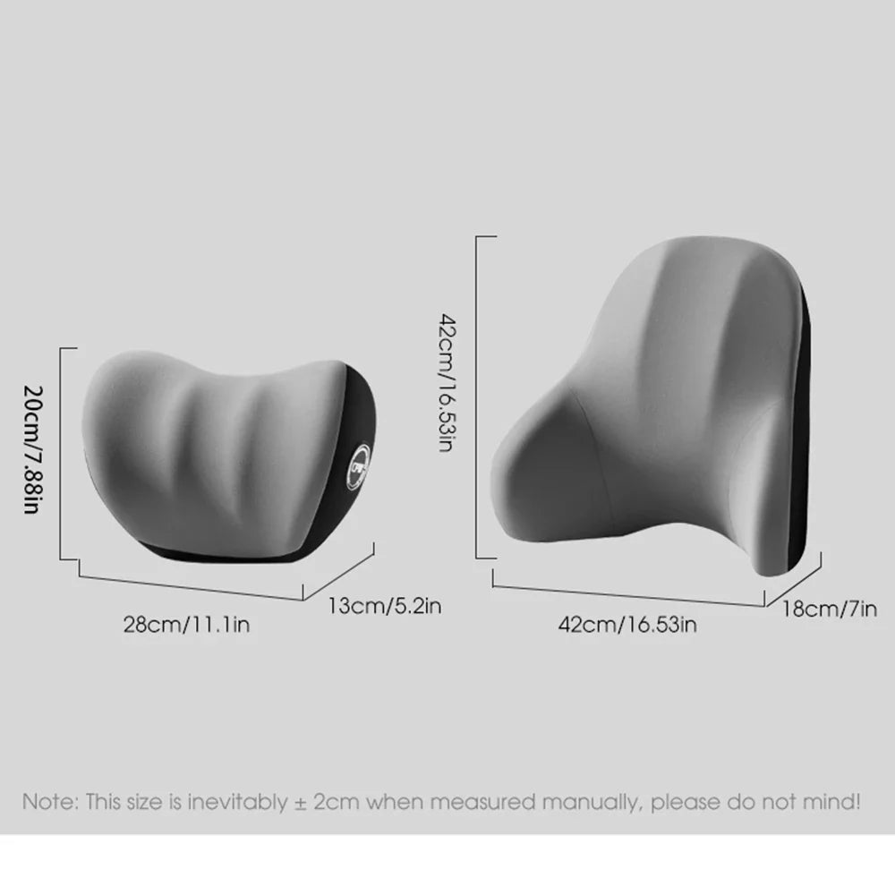 Relax on the go with our Car Massage Neck Pillow & Lumbar Support—vibrating comfort for your car or office to ease neck, back, and waist tension!