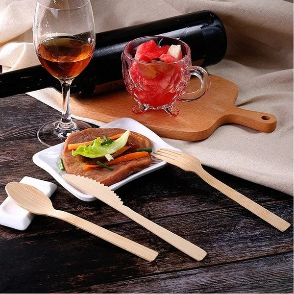 Bamboo Travel Cutlery Set with Carrying Case