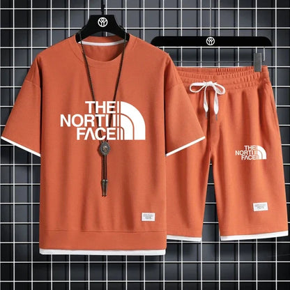 men's short-sleeved T 2-piece sports suit