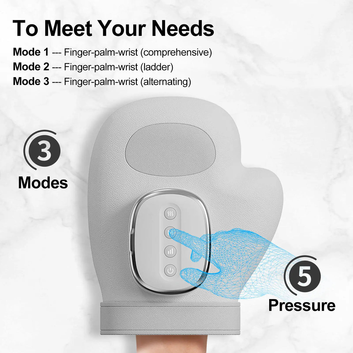 6 in 1 Smart Airbag Full Hand Massager Wrist Palm Finger Muscle Relaxation Kneading Vibration Massage Machine