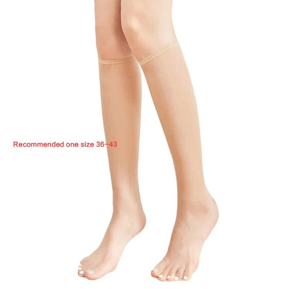 Women Crystal Fiber Silky Knee High Compression stockings