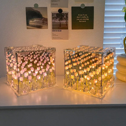 DIY Tulip Flower Cube Night Light