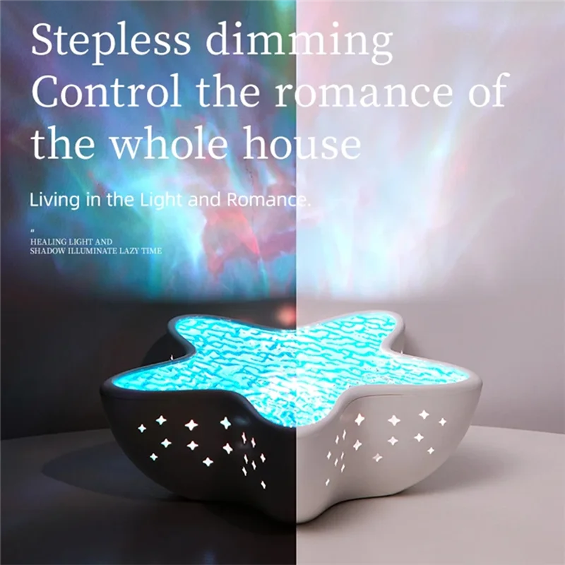 Starfish wave projector night light, view 2